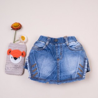 Quần giả váy Jeans tua rua cho bé gái sành điệu